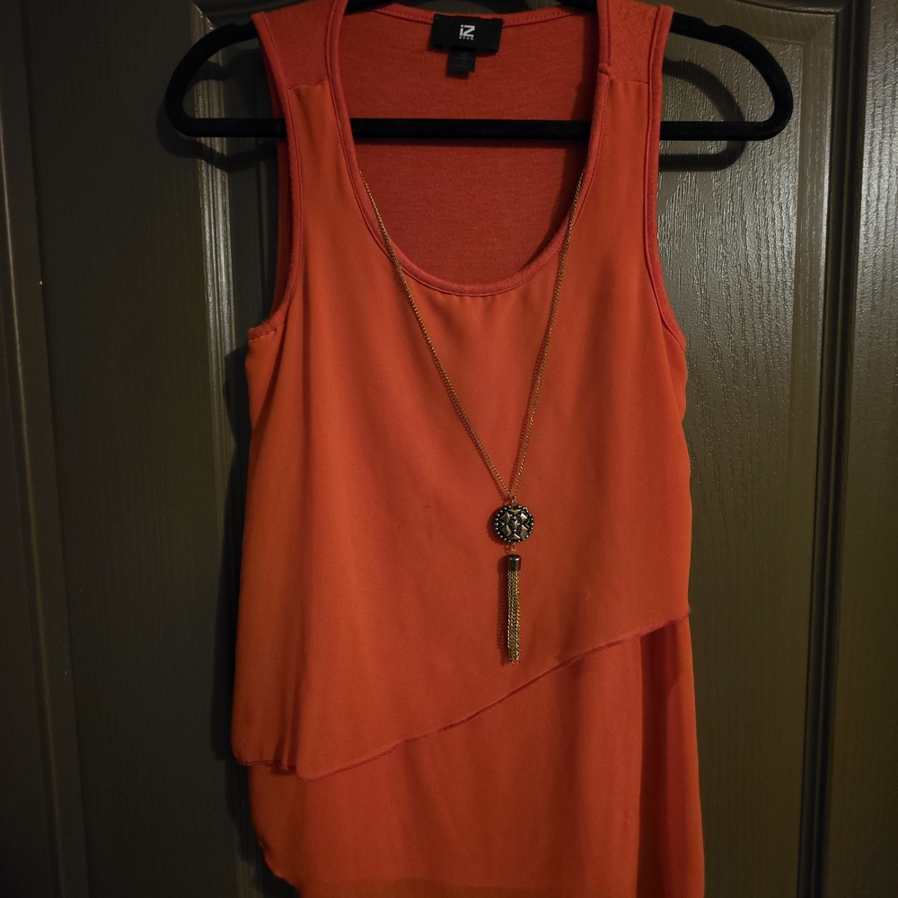 Women's Orange Layered Tank Top